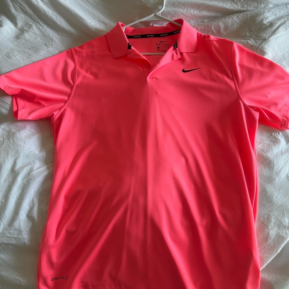 Nike Men's Pink Polo Shirt